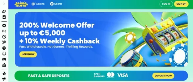 Samba Slots casino – maak een goede start door hoge welkomstbonus  Samba Slots – maak een goede start door hoge welkomstbonus